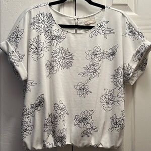 Floral Print White Top